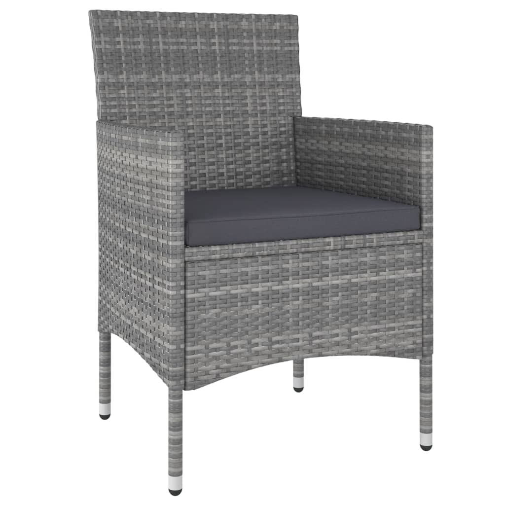 Salon de jardin 5 pcs Résine tressée Gris