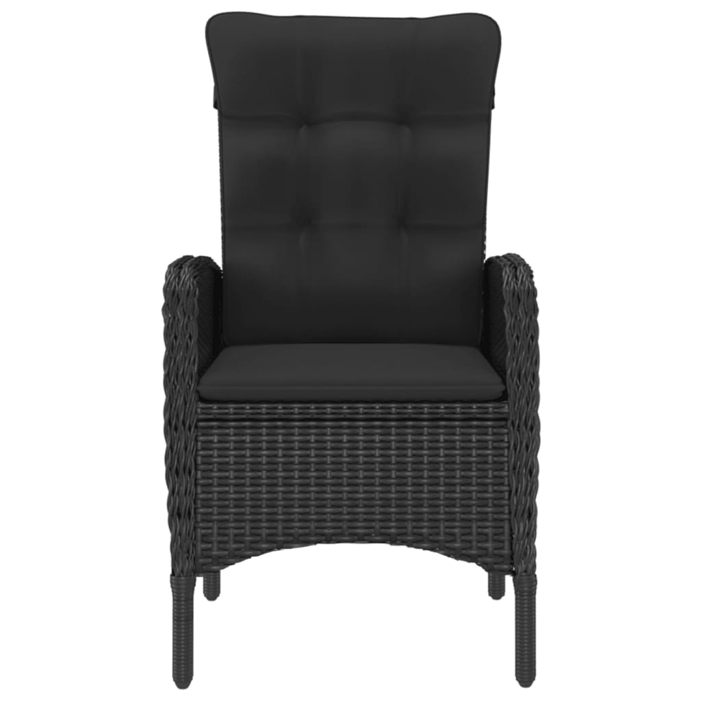 Ensemble à manger de jardin 5 pcs Résine tressée et acacia Noir