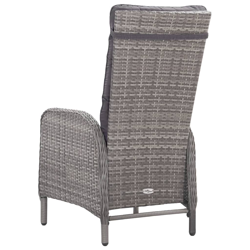 Ensemble de bistro de jardin 3pcs Résine tressée et acacia Gris