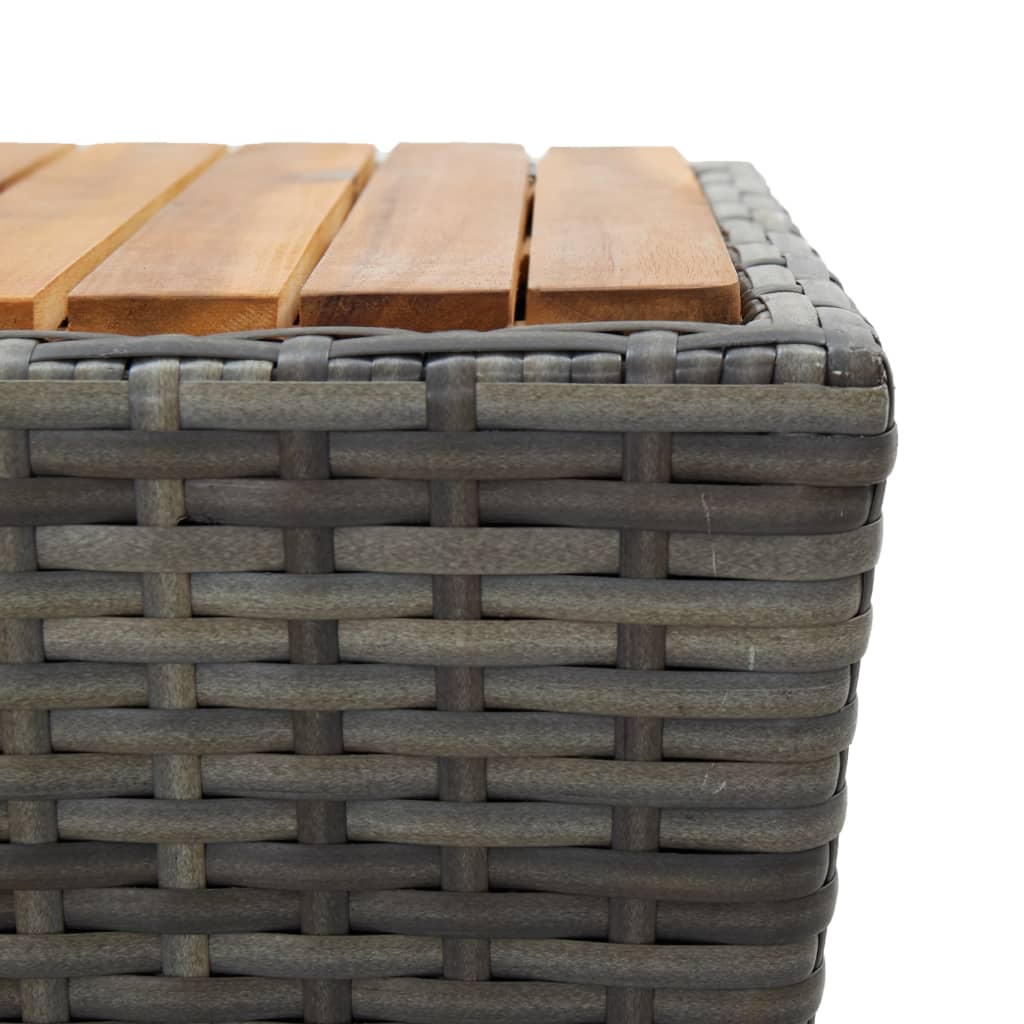 Ensemble de bistro de jardin 3pcs Résine tressée et acacia Gris