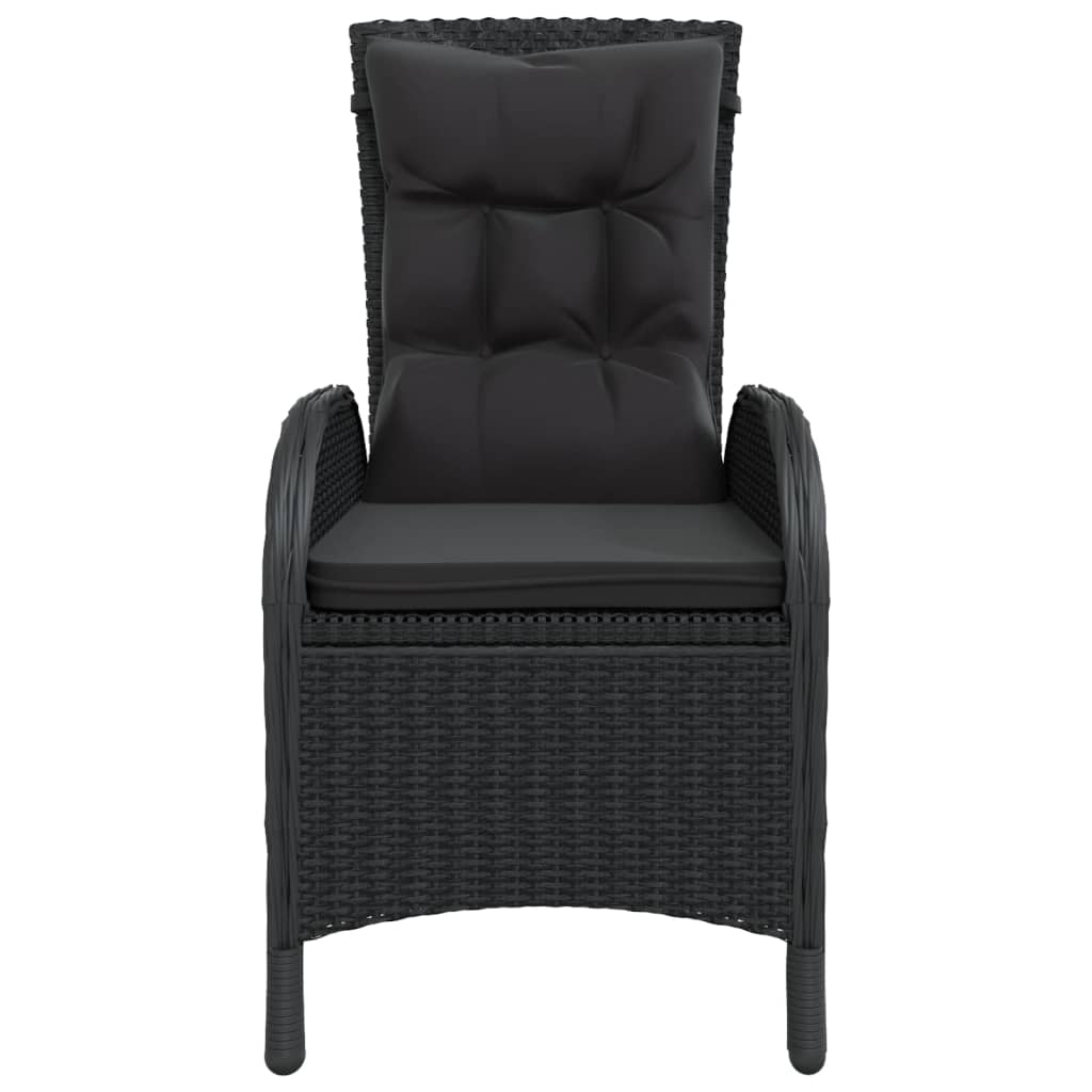 Ensemble de bistro de jardin 3 pcs Résine tressée Noir