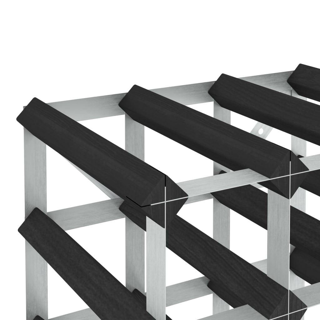 Casier à bouteilles pour 42 bouteilles Noir Bois de pin solide - XIOS