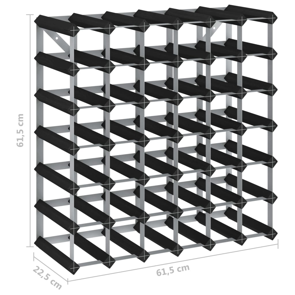 Casier à bouteilles pour 42 bouteilles Noir Bois de pin solide - XIOS