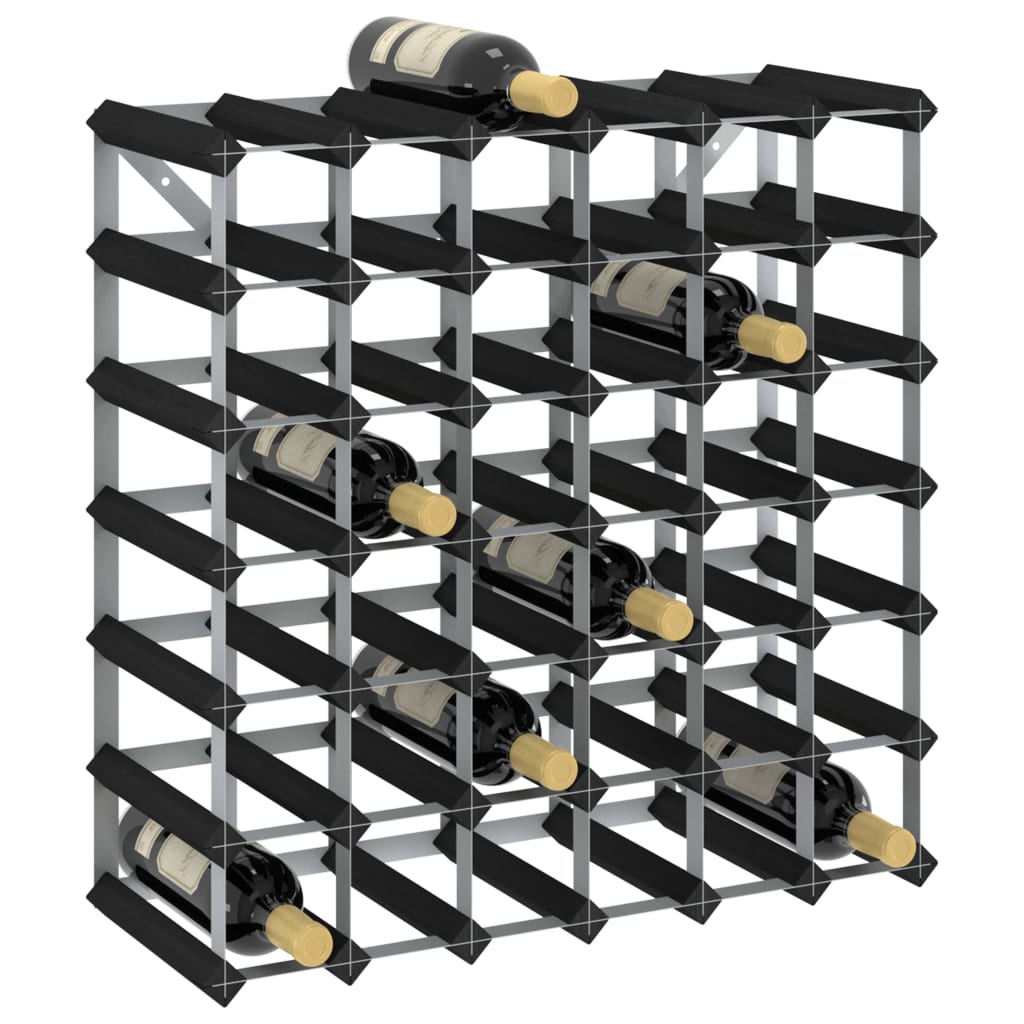 Casier à bouteilles pour 42 bouteilles Noir Bois de pin solide - XIOS