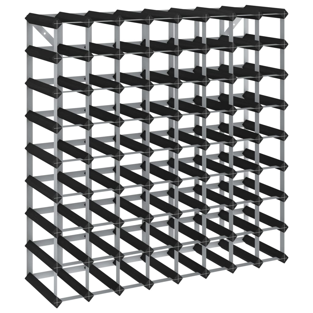 Casier à bouteilles pour 72 bouteilles Noir Bois de pin solide - XIOS