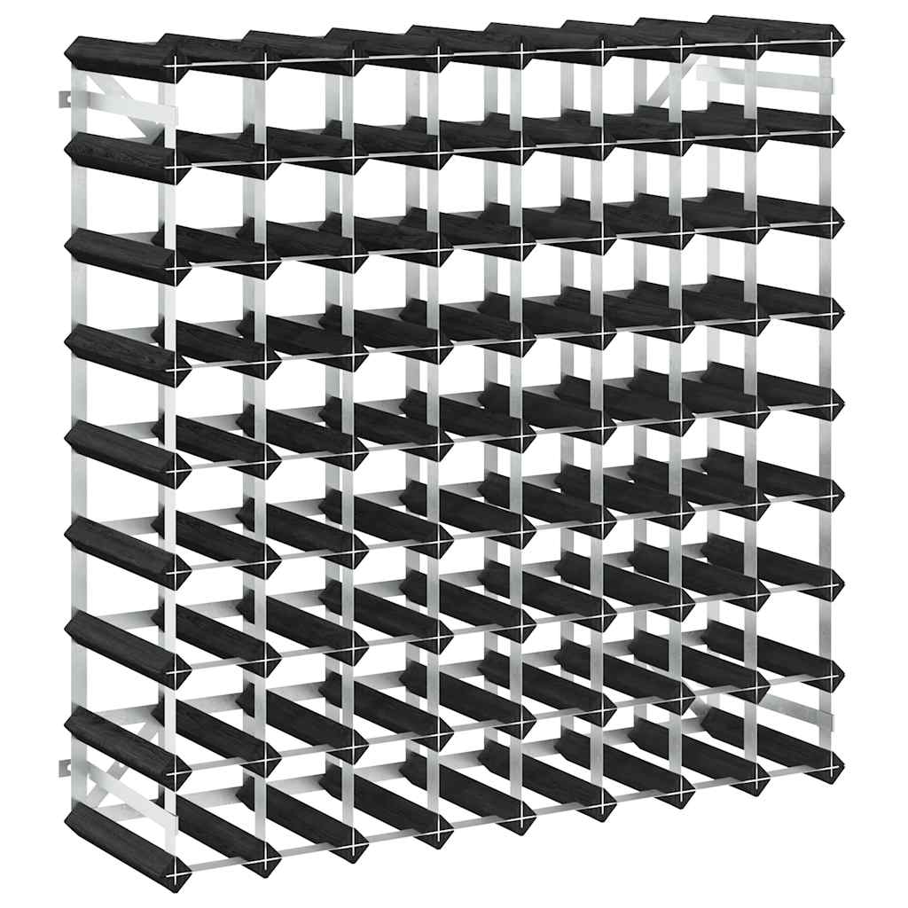 Casier à bouteilles pour 72 bouteilles Noir Bois de pin solide - XIOS