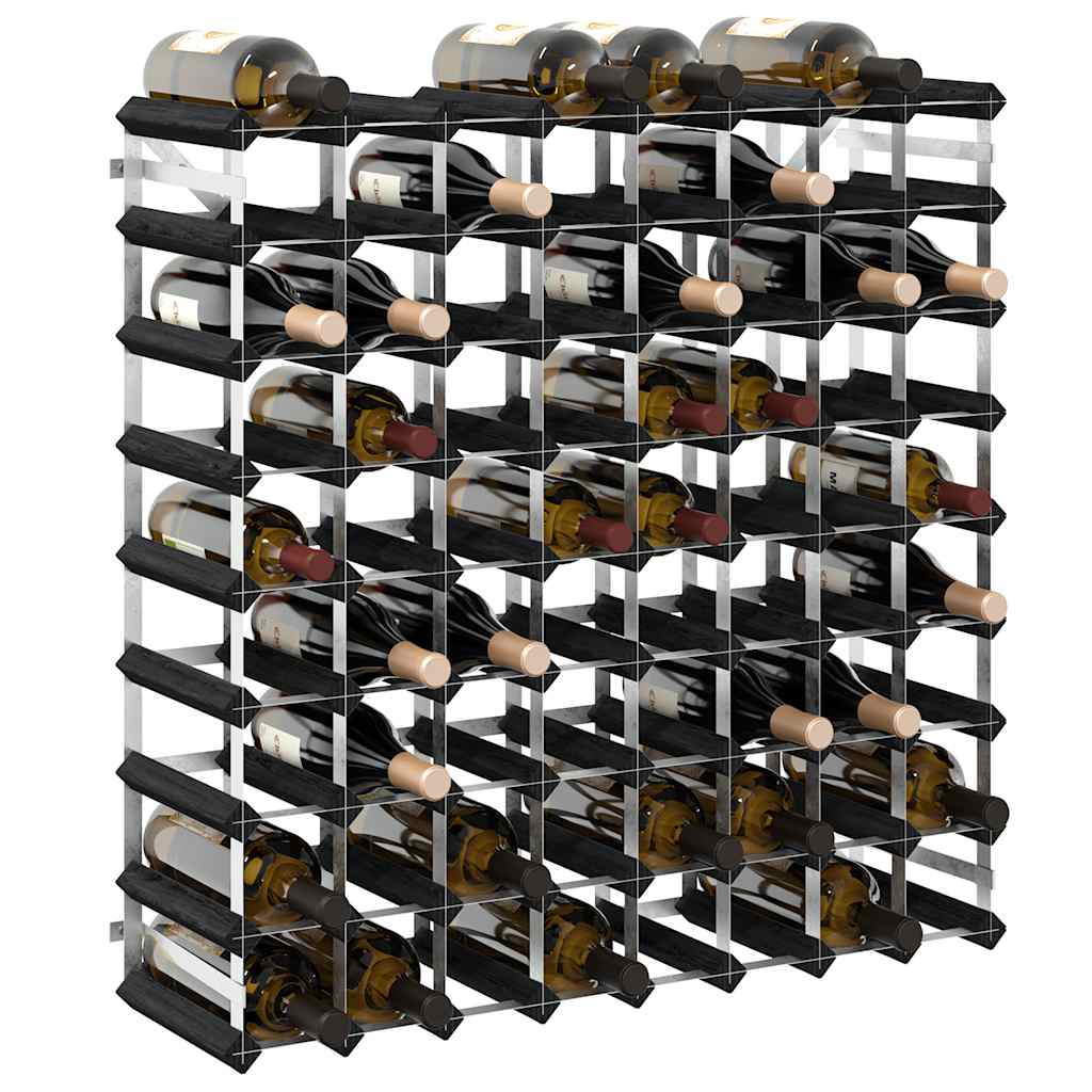 Casier à bouteilles pour 72 bouteilles Noir Bois de pin solide - XIOS