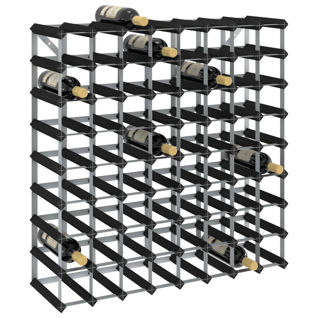 Casier à bouteilles pour 72 bouteilles Noir Bois de pin solide - XIOS