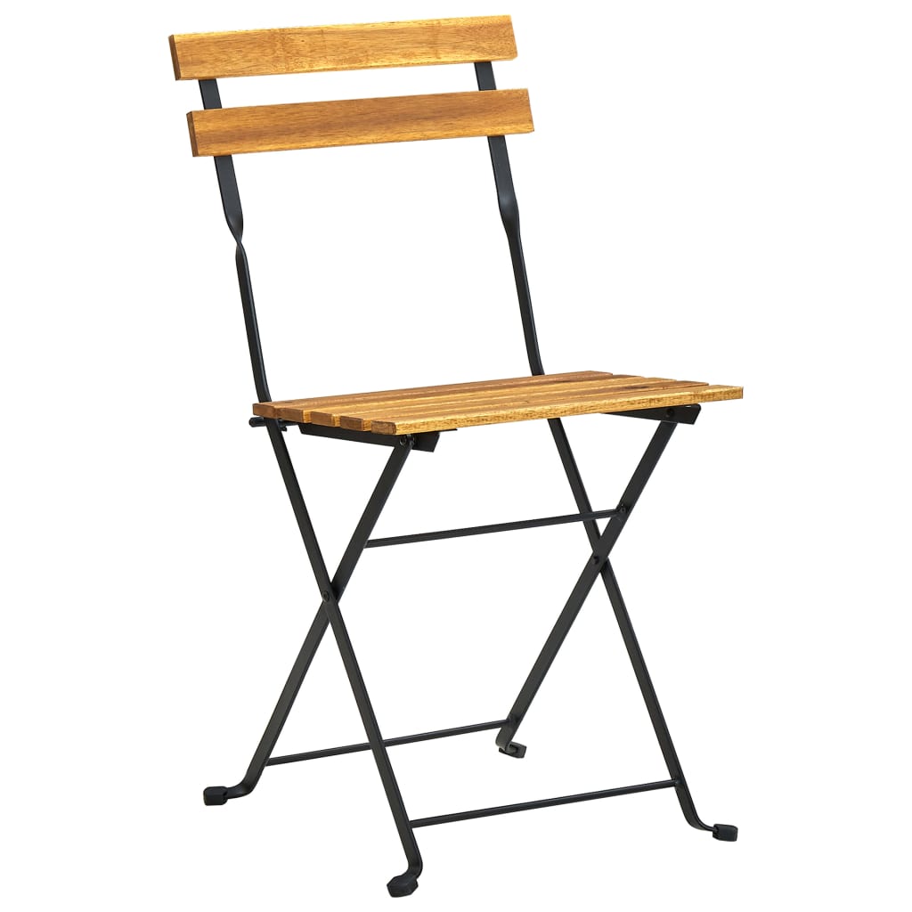 Ensemble à manger d'extérieur pliable 5pcs Bois d'acacia solide