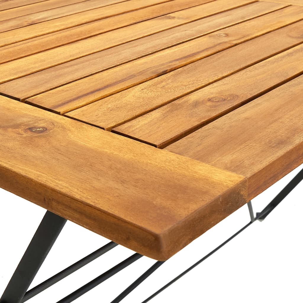 Ensemble à manger d'extérieur pliable 7pcs Bois d'acacia solide