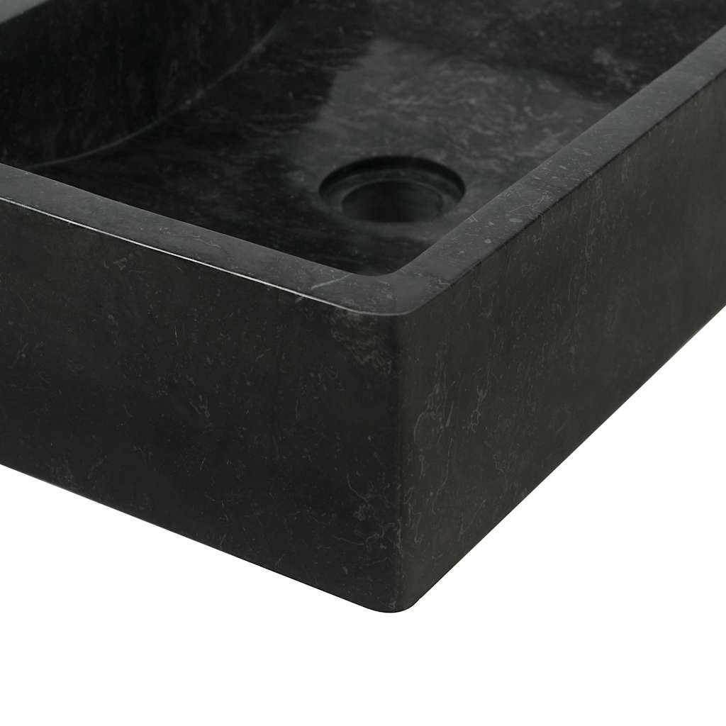 Armoire de toilette en teck solide avec lavabo en marbre Noir - XIOS