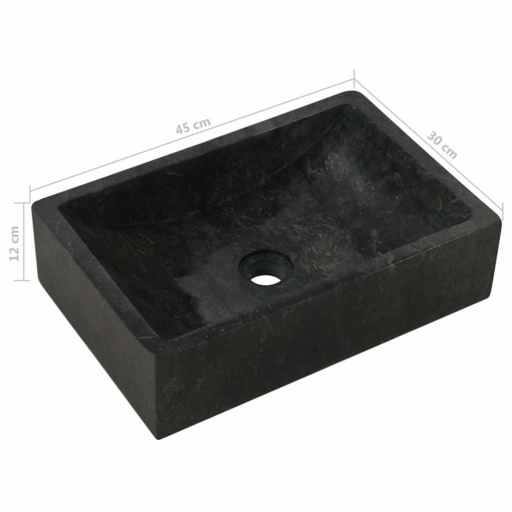 Armoire de toilette en teck solide avec lavabo en marbre Noir - XIOS