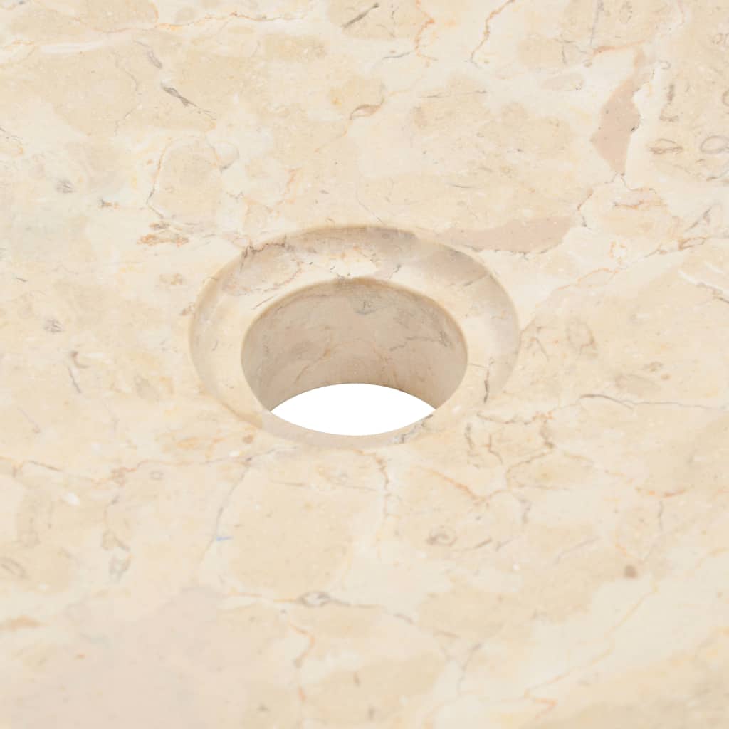 Armoire de toilette en teck solide avec lavabo en marbre Crème - XIOS