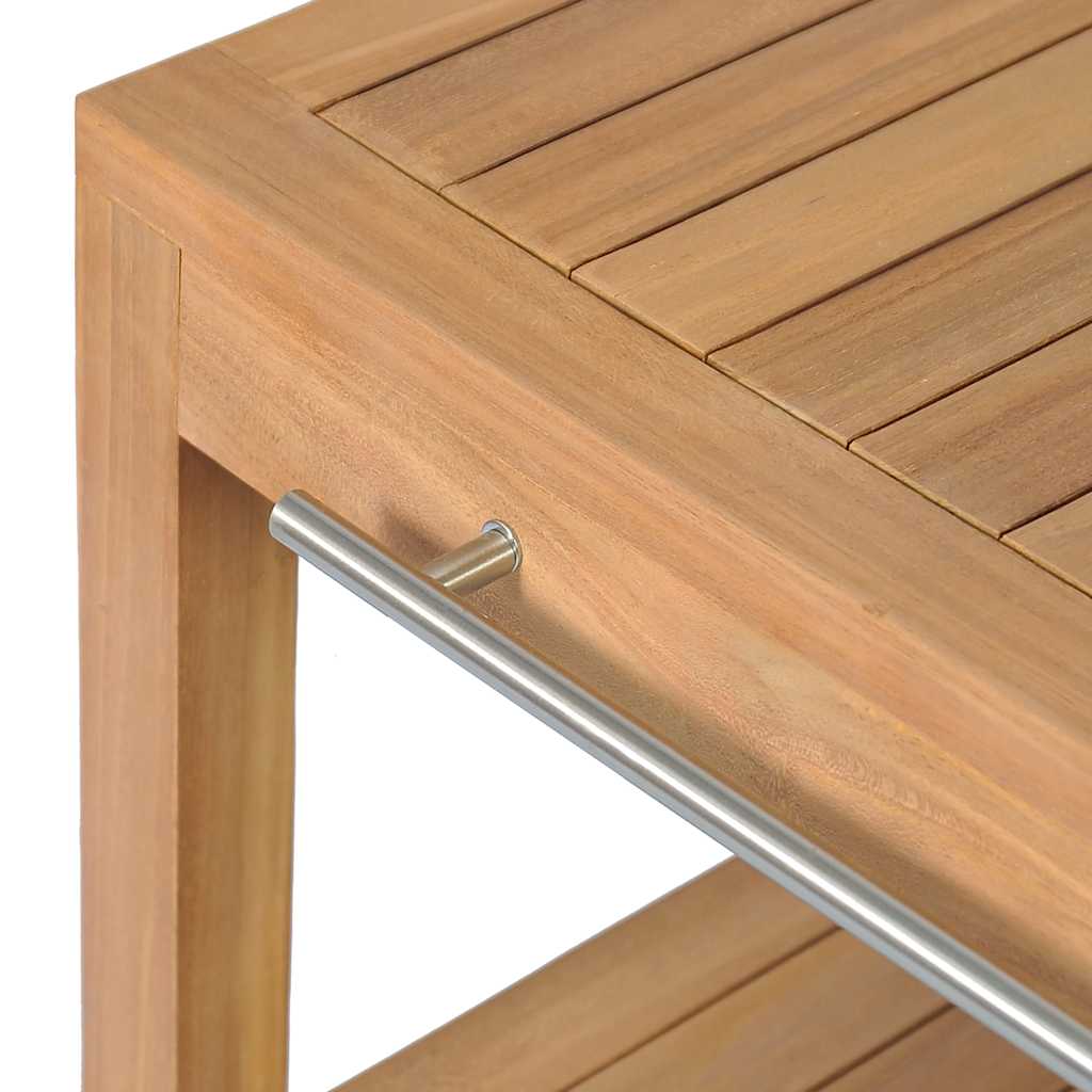 Armoire de toilette en teck solide avec lavabo en marbre Crème - XIOS