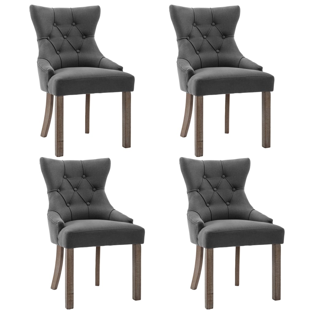 Chaises à manger lot de 4 gris tissu - XIOS