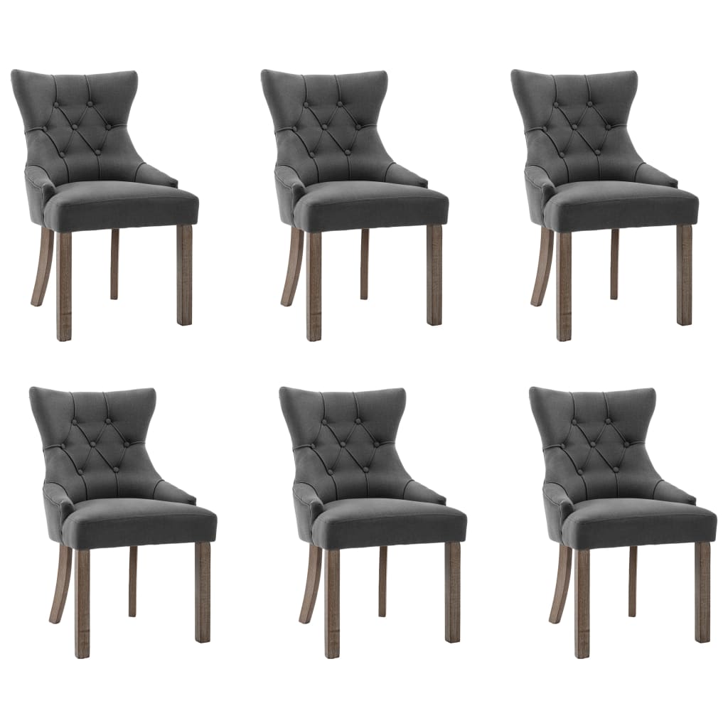 Chaises à manger lot de 6 gris tissu - XIOS