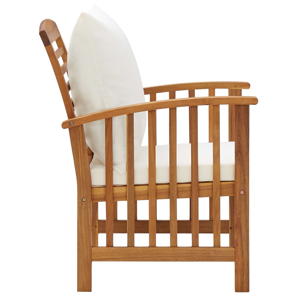 Salon de jardin 4 pcs avec coussins Bois d'acacia solide
