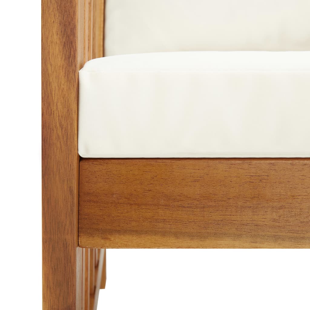 Salon de jardin 4 pcs avec coussins Bois d'acacia solide