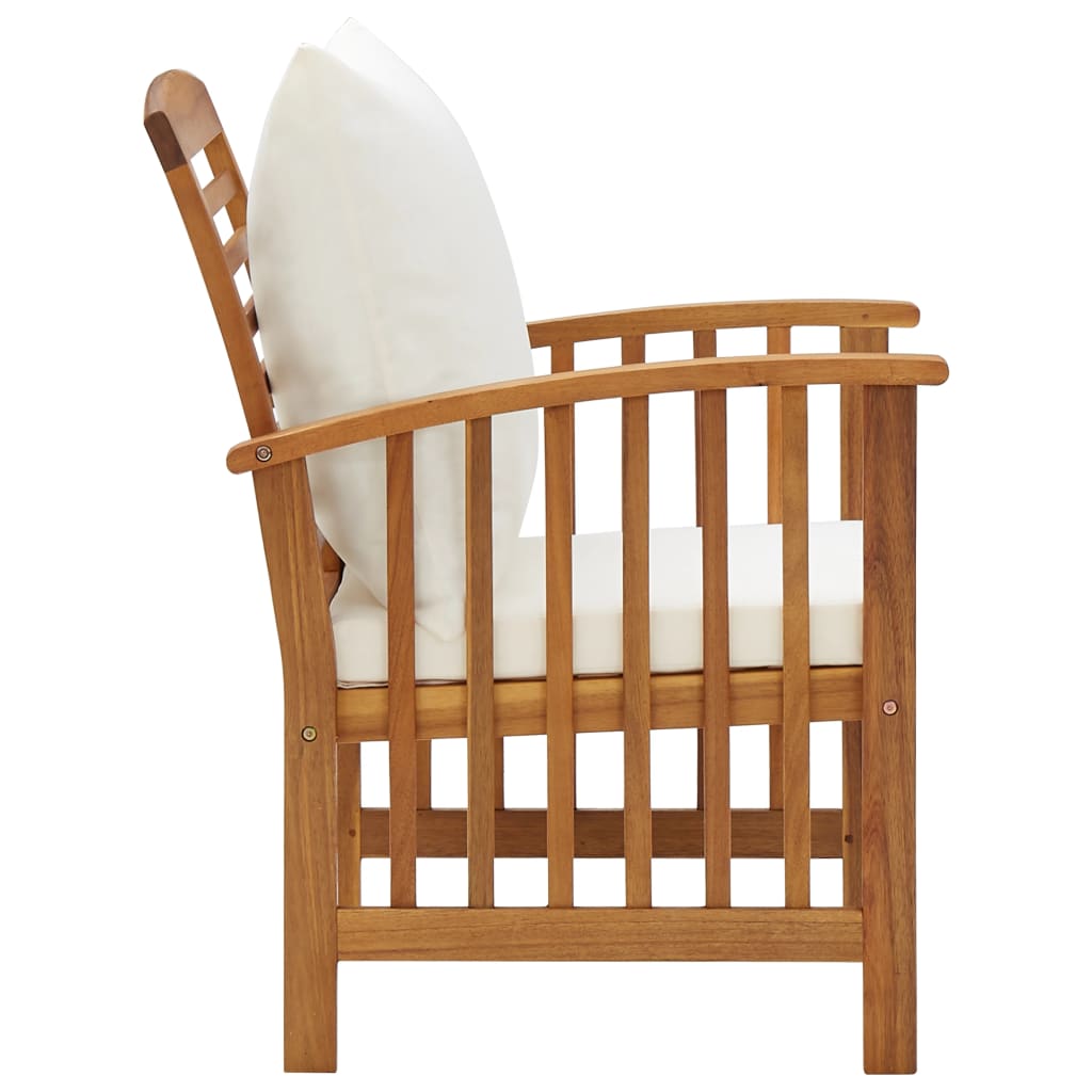 Salon de jardin 5 pcs avec coussins Bois d'acacia solide