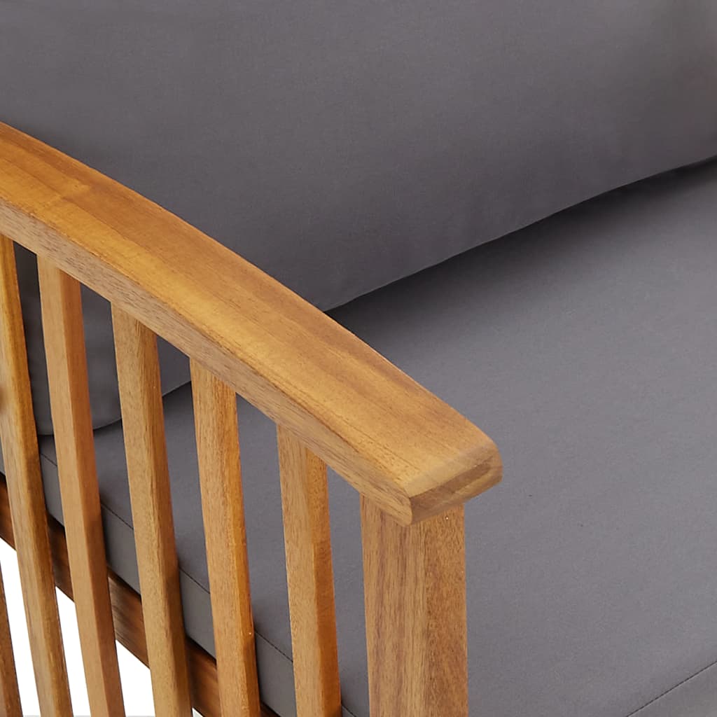Salon de jardin 5 pcs avec coussins Bois d'acacia solide