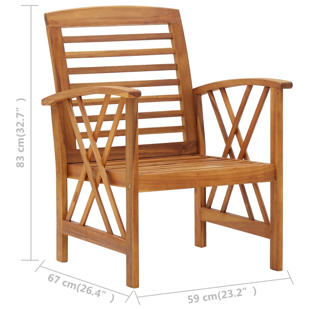 Salon de jardin 5 pcs Bois d'acacia massif