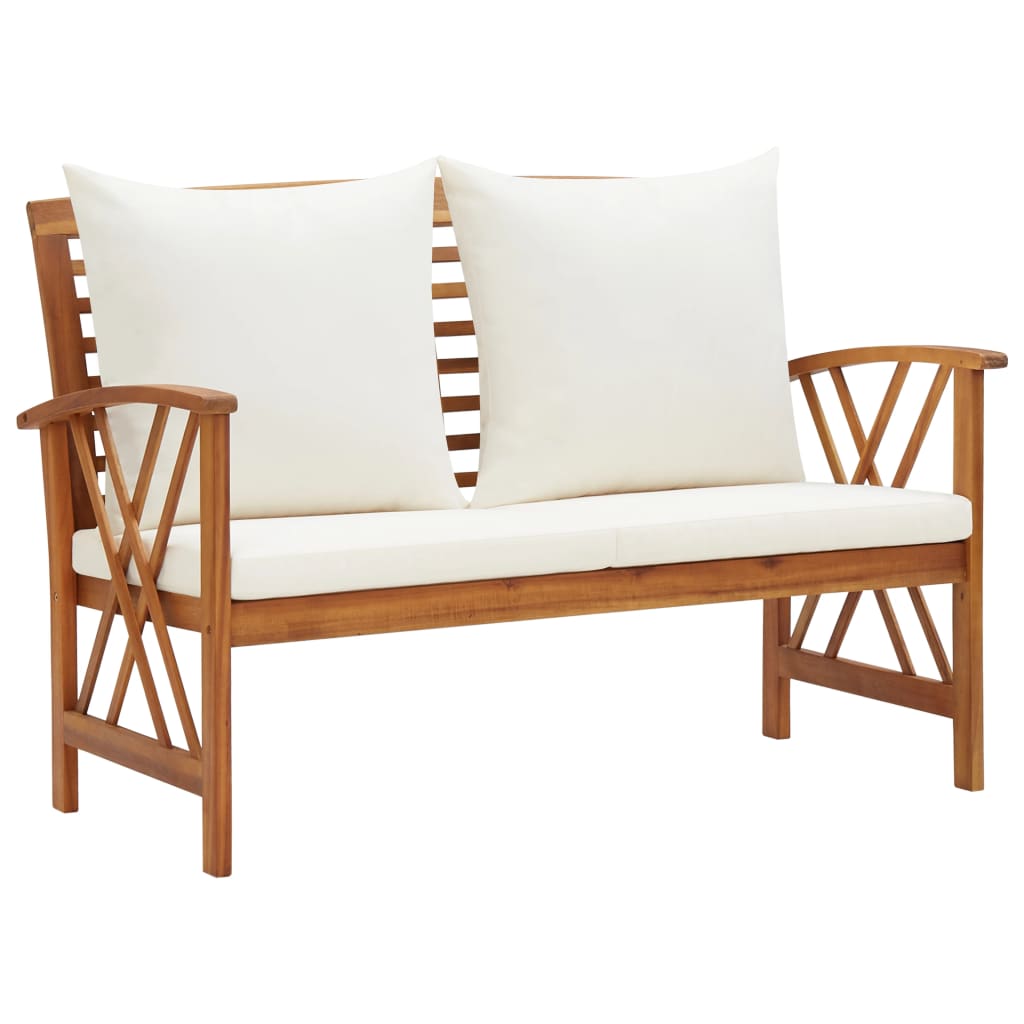 Salon de jardin 4 pcs avec coussins Bois d'acacia solide