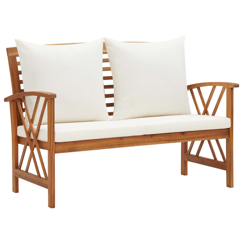 Salon de jardin 5 pcs avec coussins Bois d'acacia solide