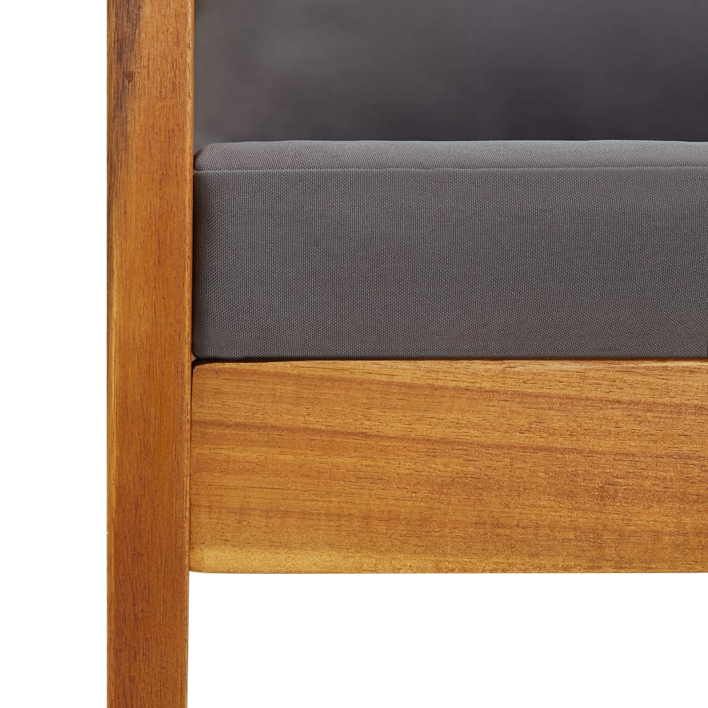 Salon de jardin 4 pcs avec coussins Bois d'acacia solide