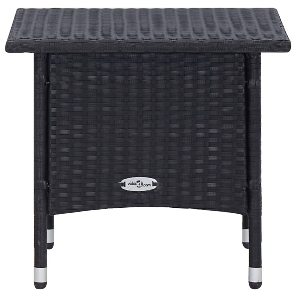 Salon de jardin 3 pcs avec coussins Résine tressée Noir