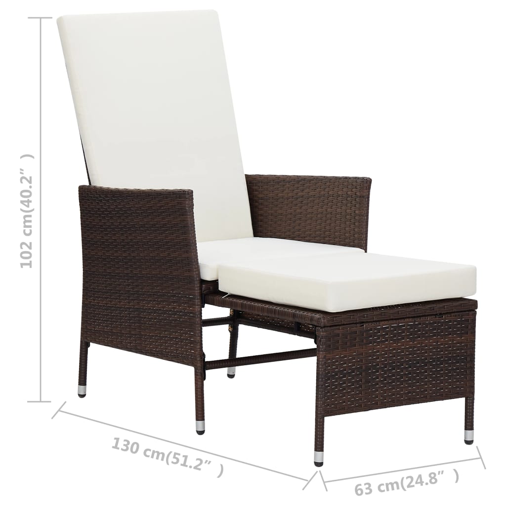 Salon de jardin 3 pcs avec coussins Résine tressée Marron