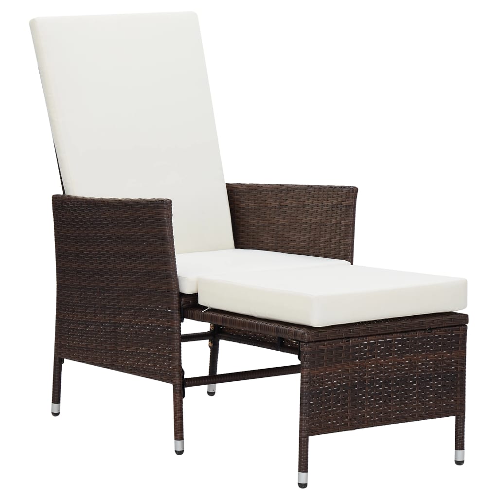 Salon de jardin 3 pcs avec coussins Résine tressée Marron