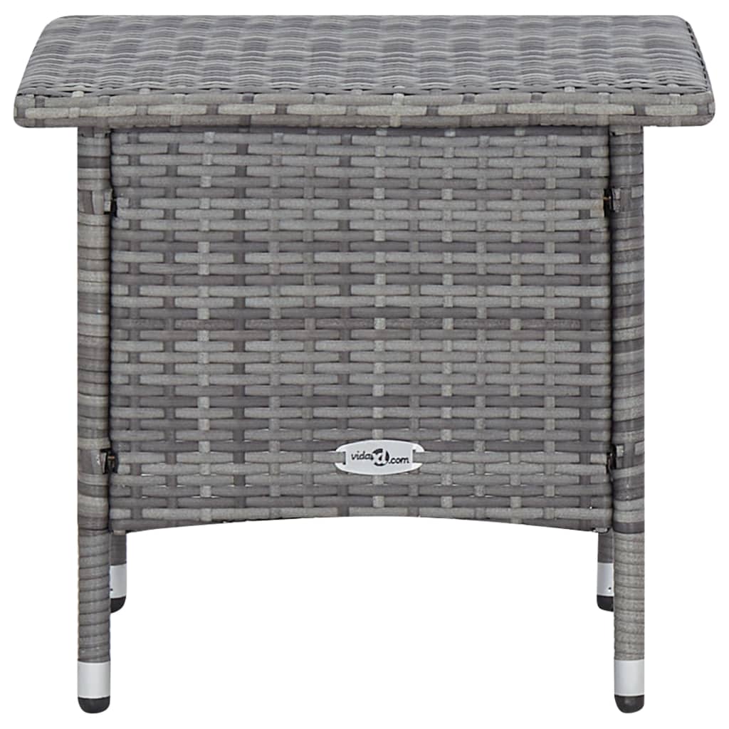 Salon de jardin 3 pcs avec coussins Résine tressée Gris