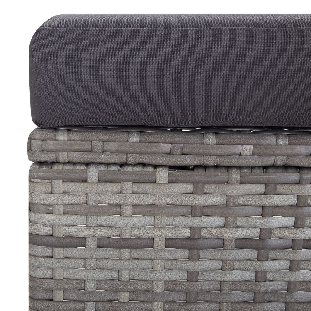 Salon de jardin 3 pcs avec coussins Résine tressée Gris