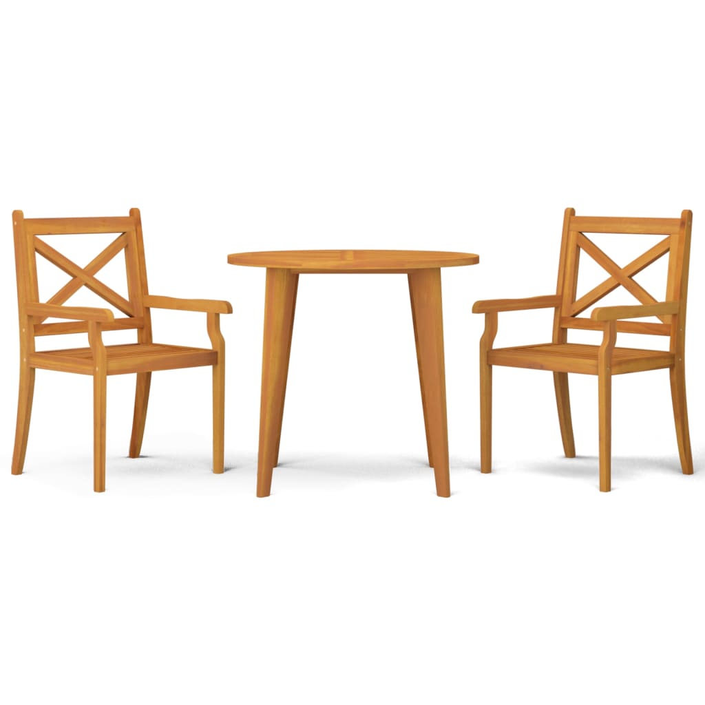 Ensemble à manger de jardin 3 pcs Bois d'acacia solide