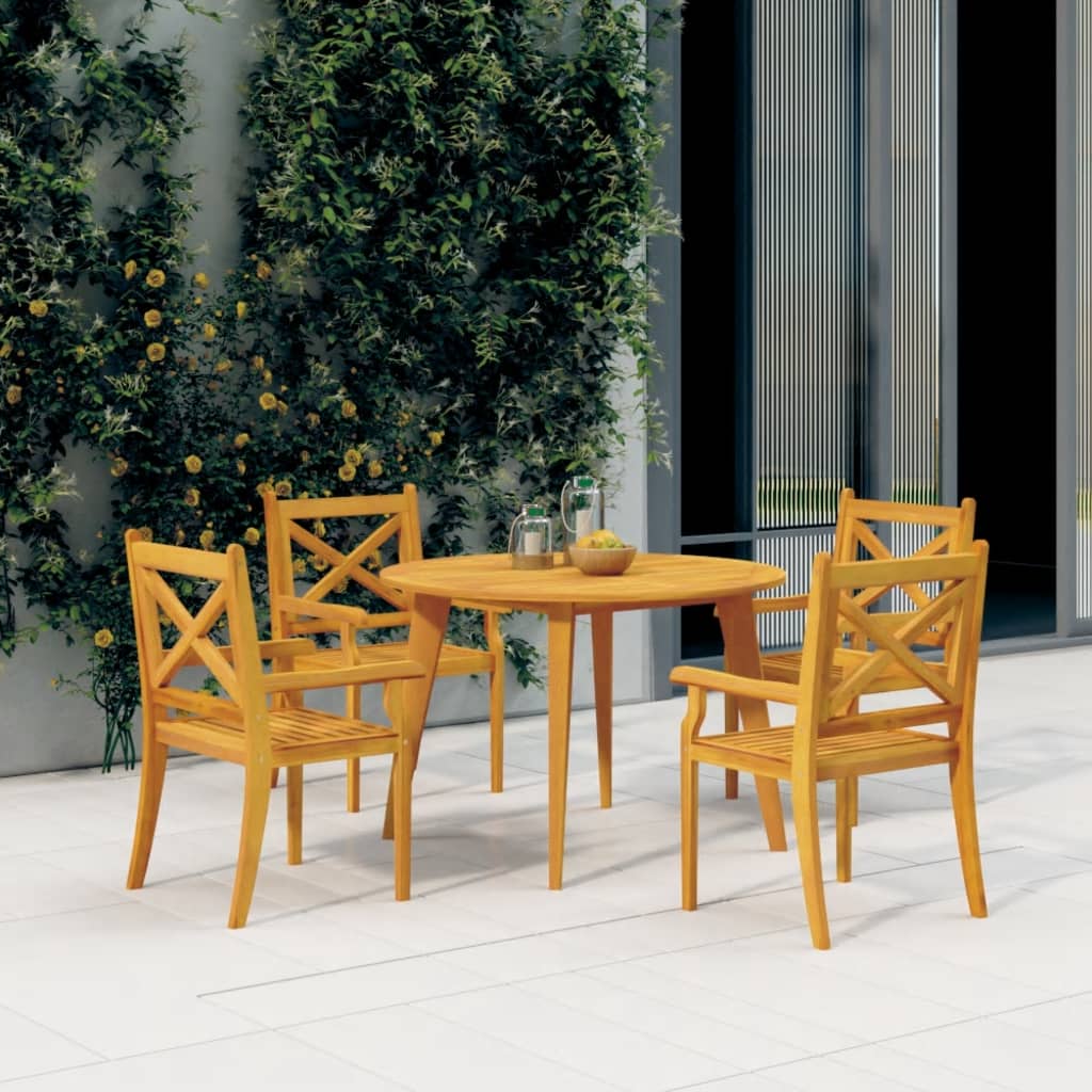 Ensemble à manger de jardin 5 pcs Bois d'acacia solide