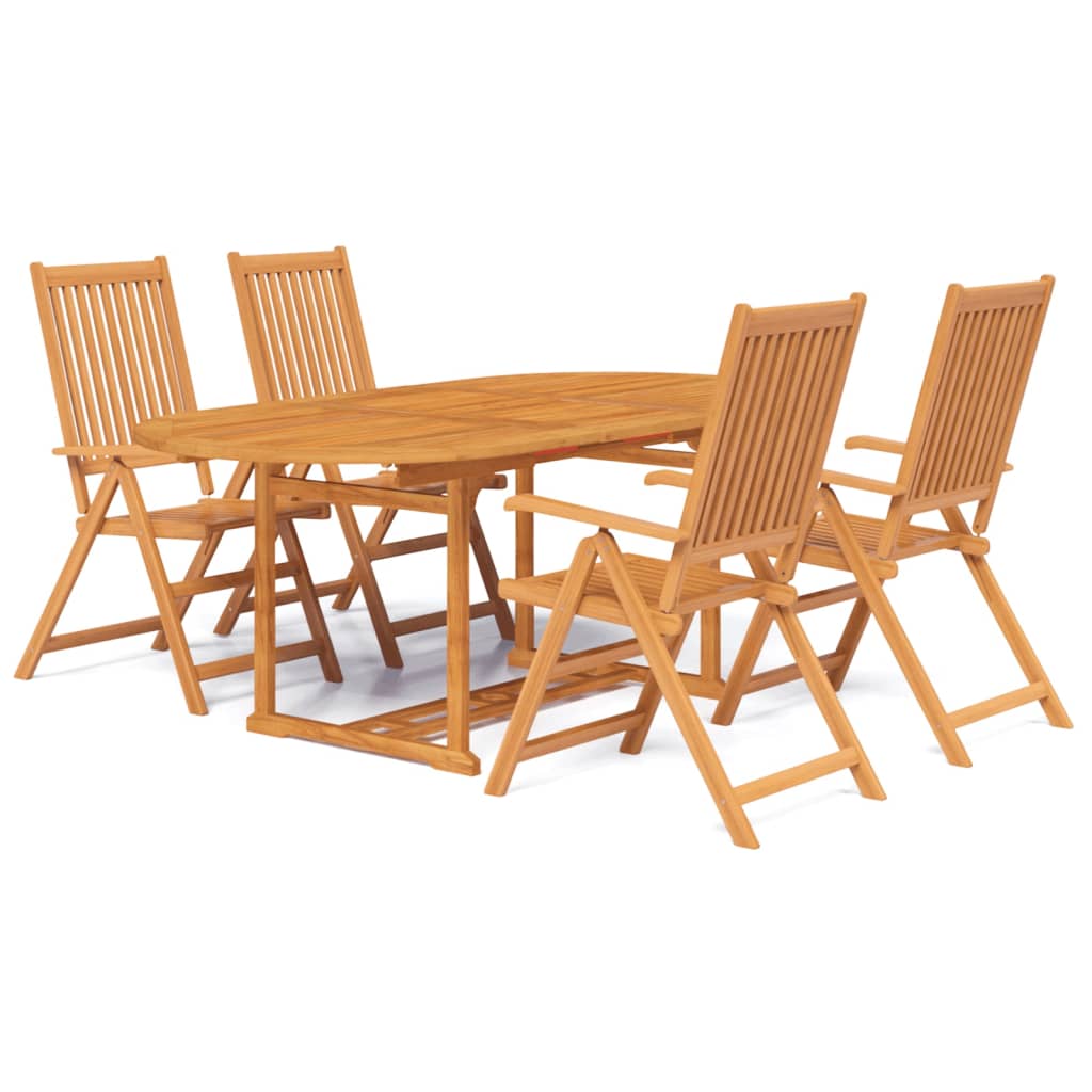 Ensemble à manger de jardin 5 pcs Bois d'acacia massif 150-200 cm