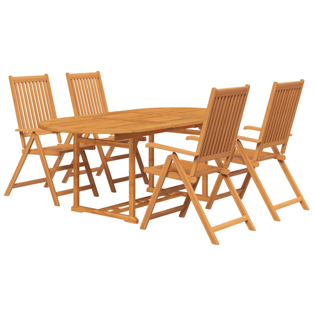 Ensemble à manger de jardin 5 pcs Bois d'acacia massif 150-200 cm