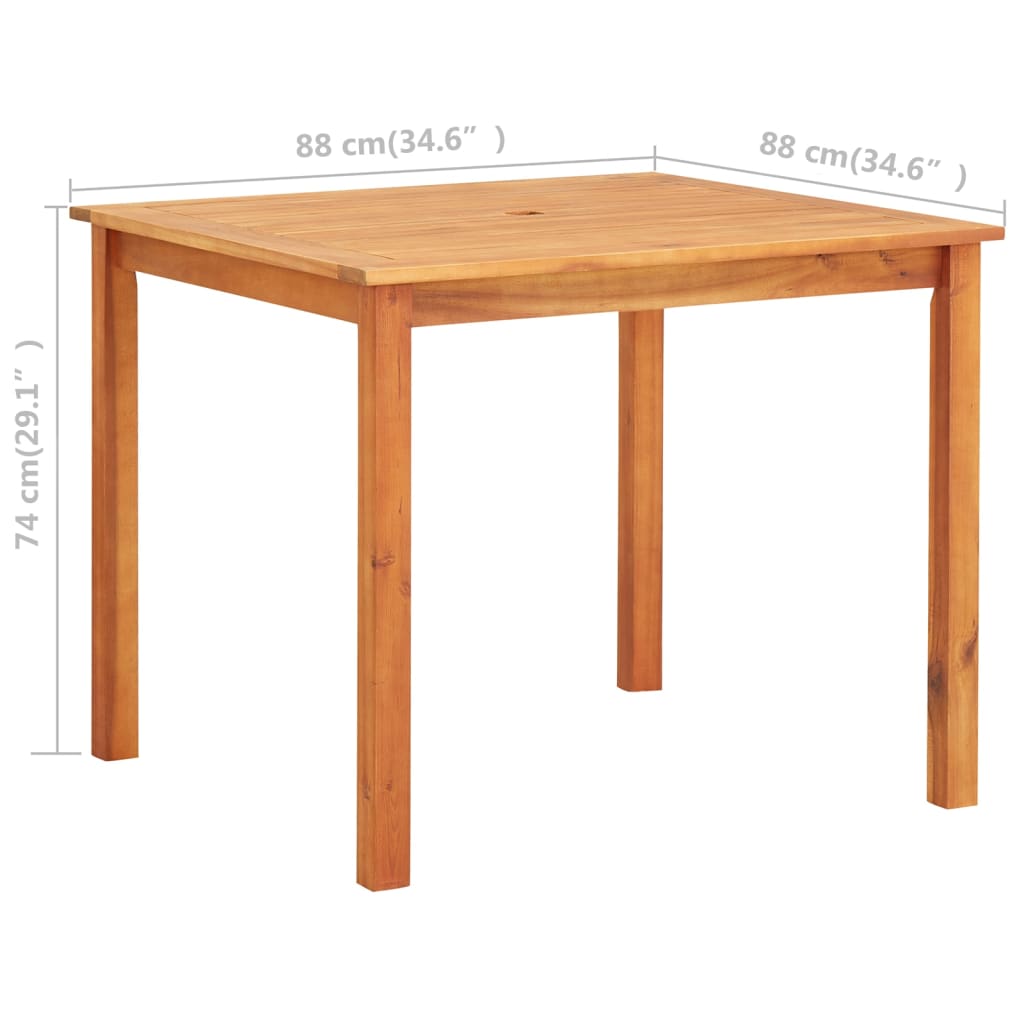 Ensemble à manger de jardin 3 pcs et coussins Acacia solide