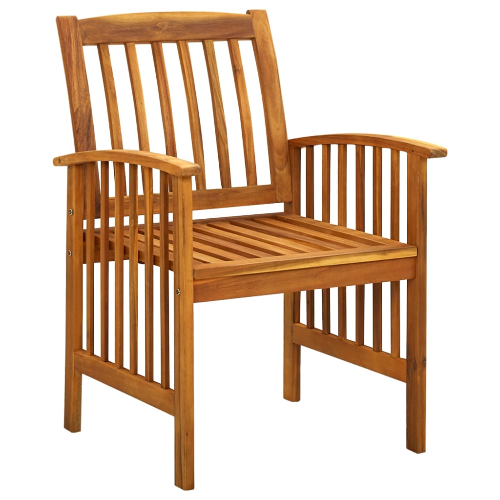 Ensemble à manger de jardin 5 pcs avec coussins Acacia solide