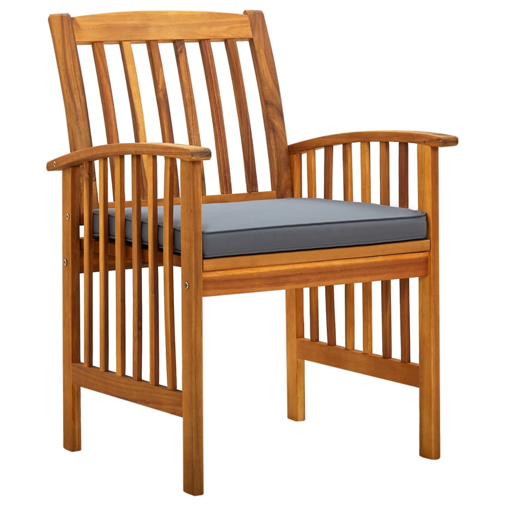 Ensemble à manger de jardin 5 pcs avec coussins Acacia solide