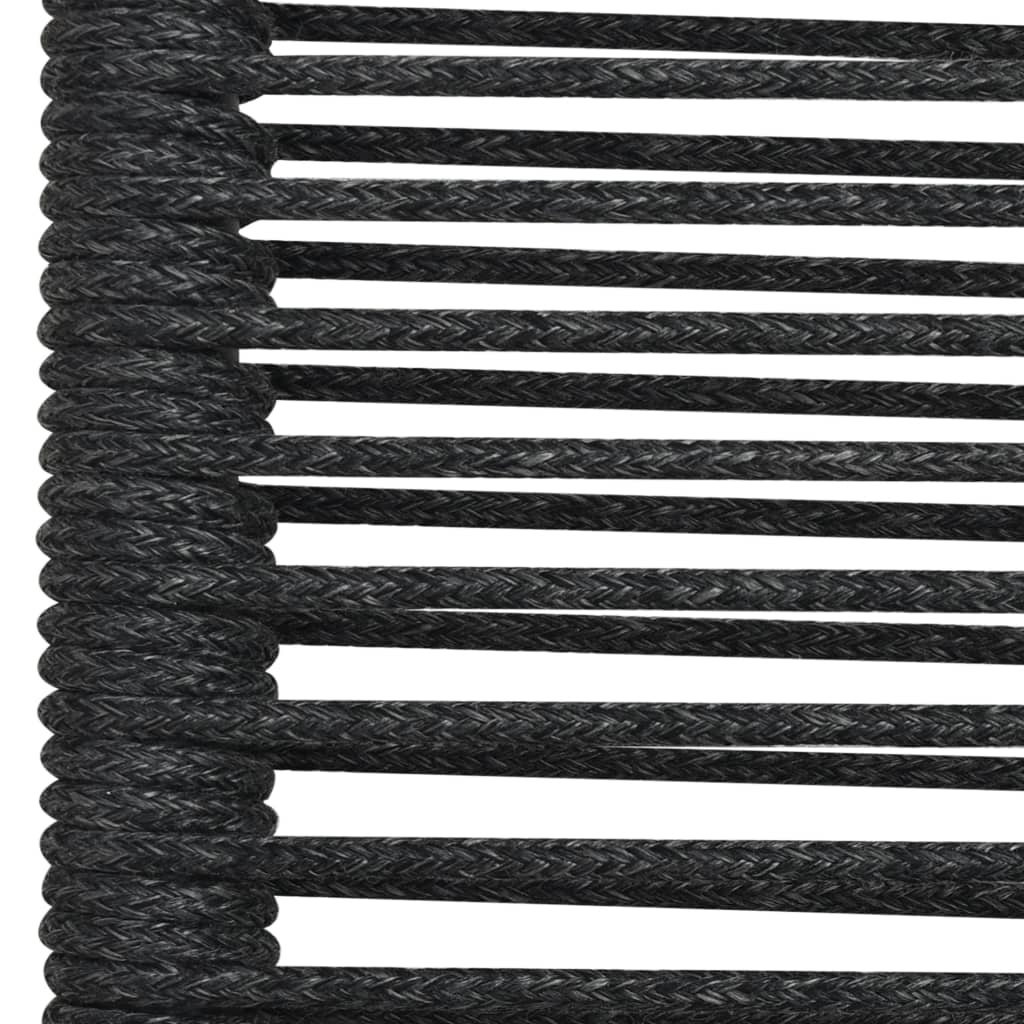 Ensemble à manger de jardin 5 pcs Corde en coton et acier Noir