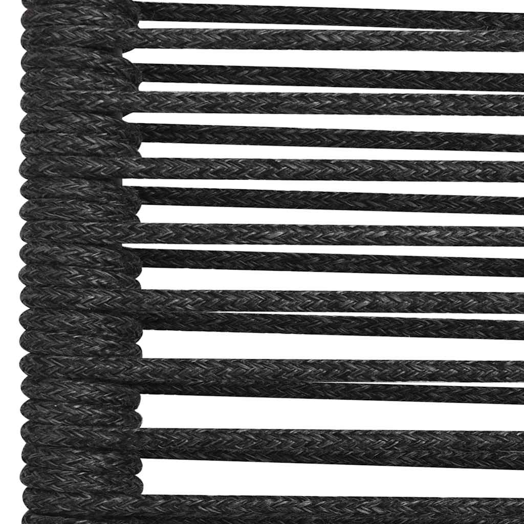 Ensemble à manger de jardin 5 pcs Corde en coton et acier Noir