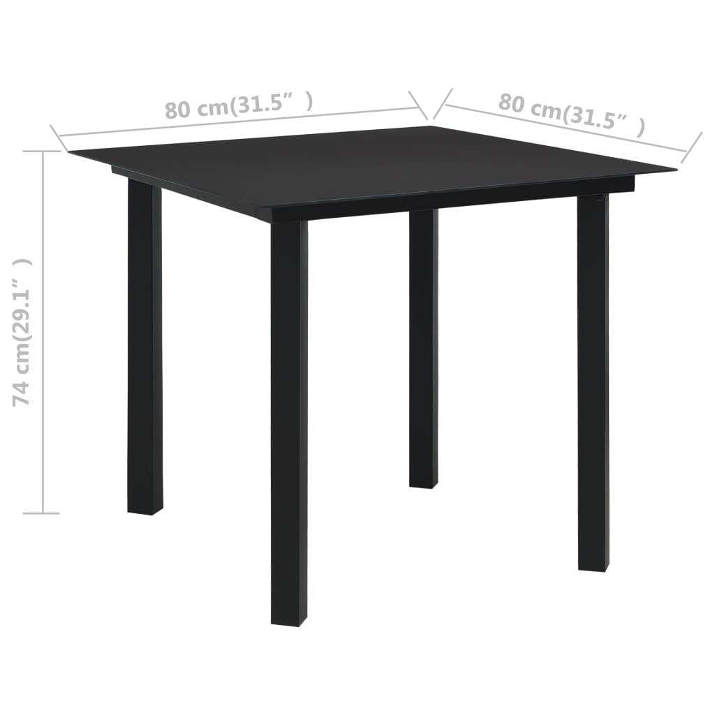 Ensemble à manger d'extérieur 5 pcs Rotin PVC Noir