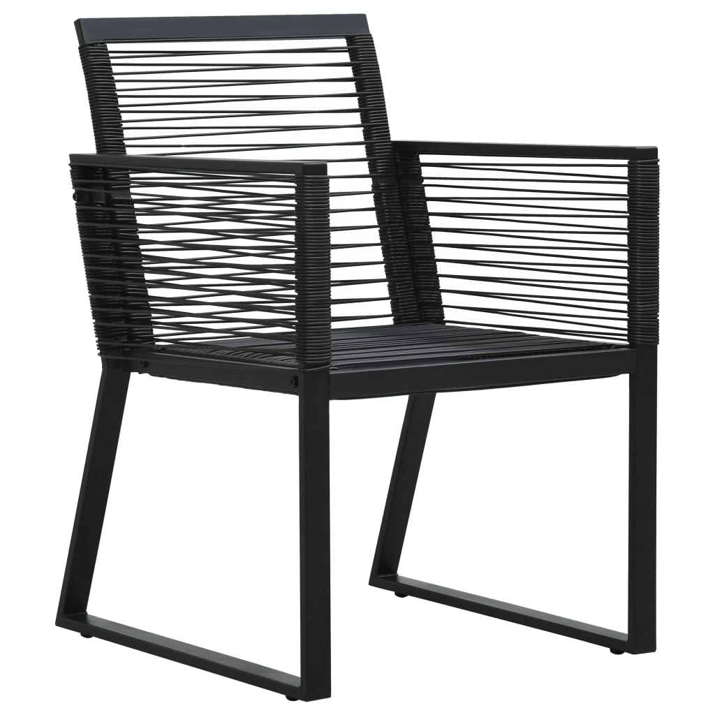 Ensemble à manger d'extérieur 7 pcs Rotin PVC Noir