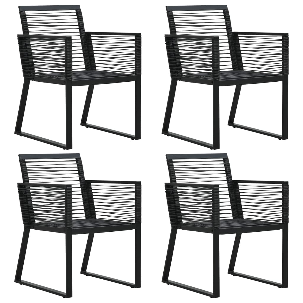 Ensemble à manger d'extérieur 5 pcs Rotin PVC Noir