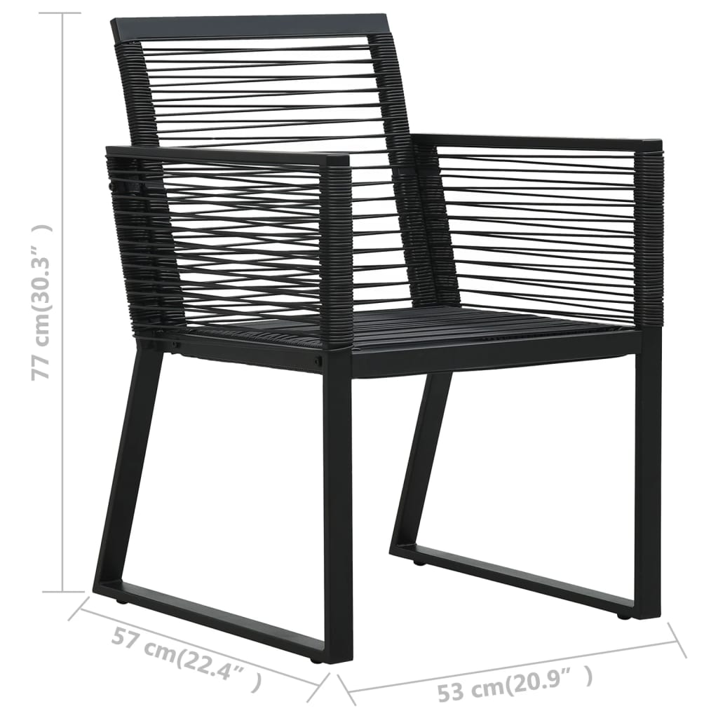 Ensemble à manger d'extérieur 5 pcs Rotin PVC Noir