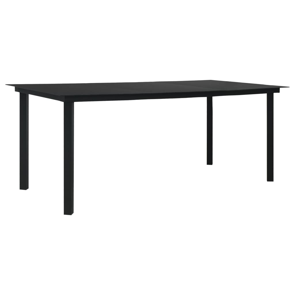 Ensemble à manger d'extérieur 9 pcs Rotin PVC Noir