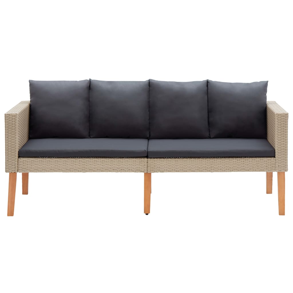 Salon de jardin 2 pcs avec coussins Résine tressée Beige - XIOS