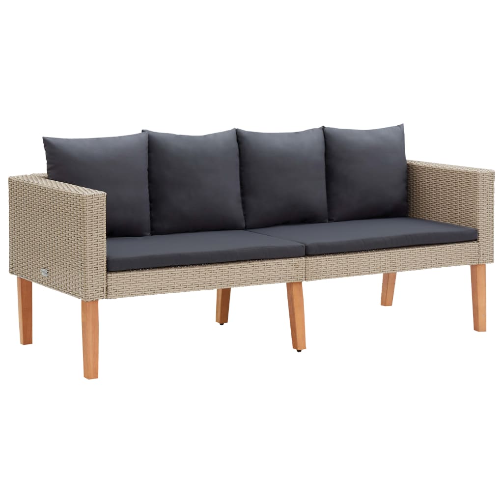 Salon de jardin 2 pcs avec coussins Résine tressée Beige - XIOS