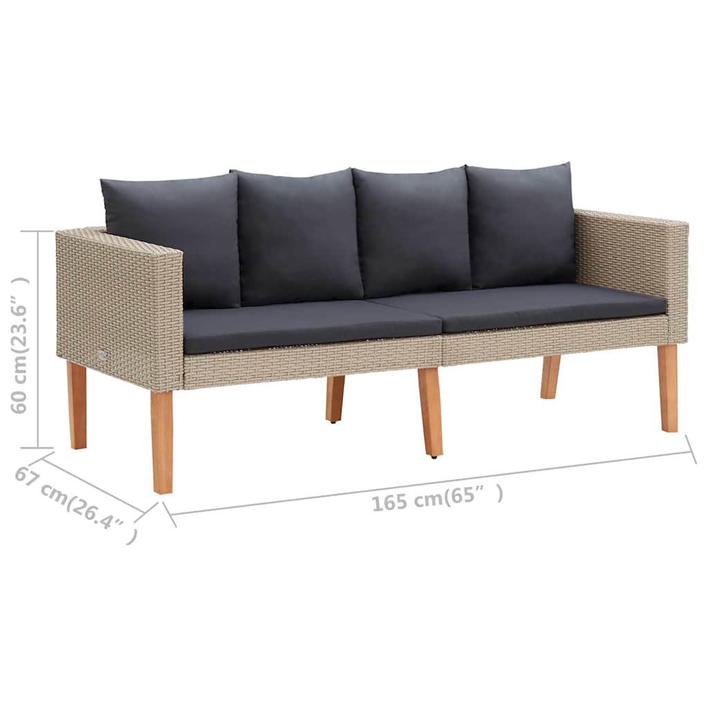 Salon de jardin 2 pcs avec coussins Résine tressée Beige - XIOS